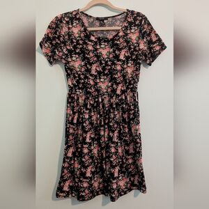 Forever 21 Black and Pink Floral Dress